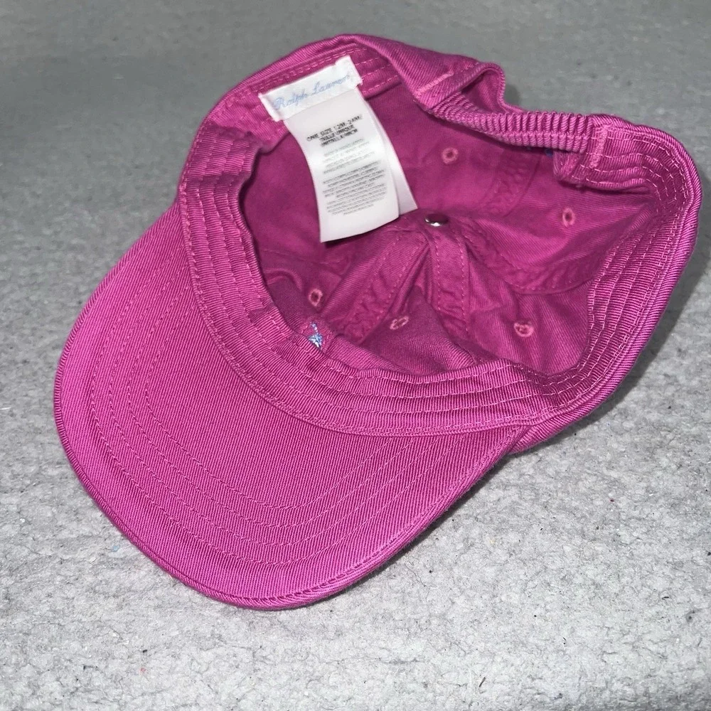 Polo Ralph Lauren Baby Toddler Size 12-24 Months Pink Baseball Cap Blue Pony